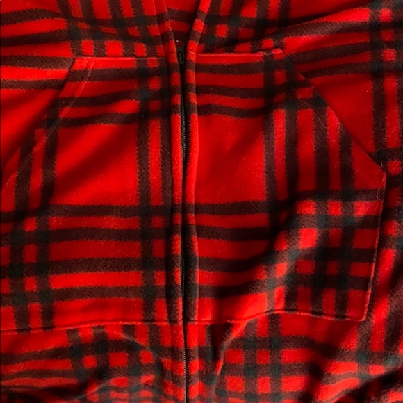 Oversized Le Moda poncho in red plaid - Picture 3 of 3